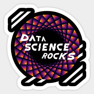 Data Science Rocks | Retro Racing Stripes Logo Yellow Red Black Sticker